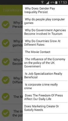 Expository essay topics android App screenshot 1